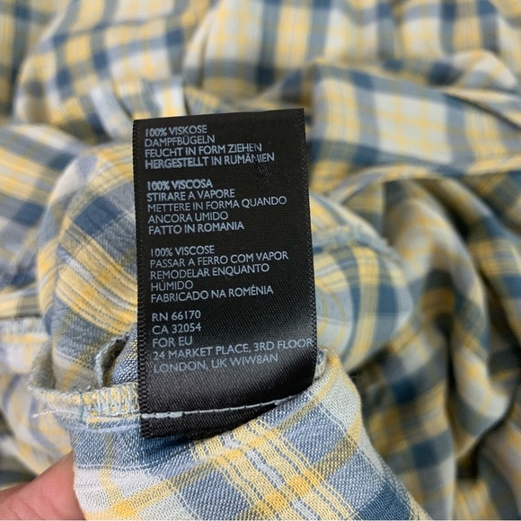 Urban outfitters women’s plaid button v neck jumpsuit pockets M - Picture 10 of 10